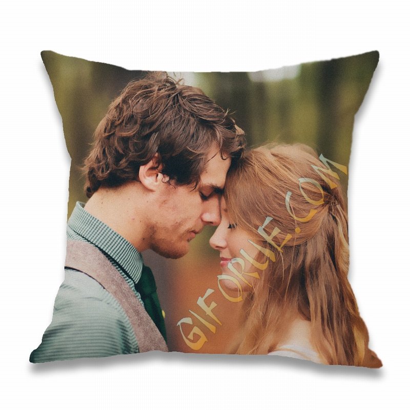 Perfect Photo Gift Custom Cotton Decor Pillow Cover 16X16 In - Click Image to Close
