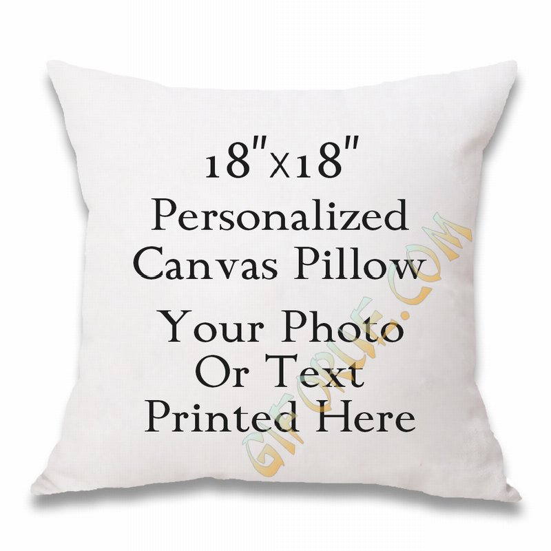 Custom Cotton Photo Pillow Decorative Personalized Gift 18X18 In - Click Image to Close