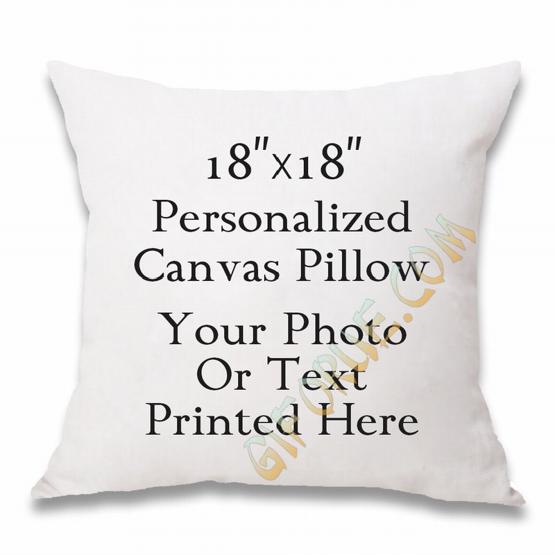 Custom Cotton Photo Pillow Decorative Personalized Gift 18x18 In - Click Image to Close