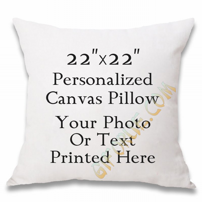 Personalised Square Cotton Pillow With Any Picture 14x14 In - Click Image to Close