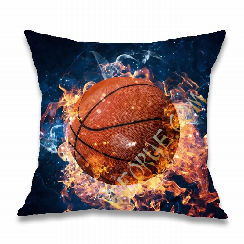 Unique Photo Cotton Pillow Cover Custom Gift Basketball - Click Image to Close