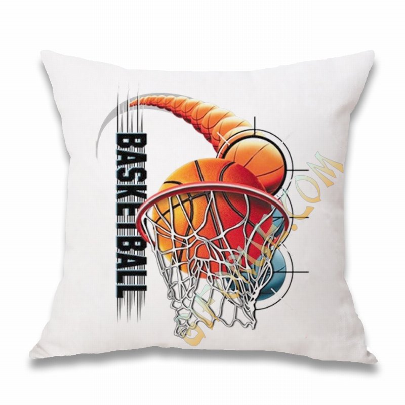 Unique Photo Cotton Pillow Cover Custom Gift Basketball - Click Image to Close