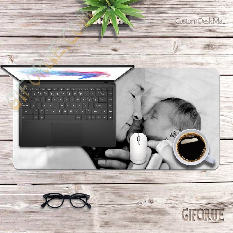 Custom-Made Father Gift Cute Laptop Mat With Your Own Photo - Click Image to Close
