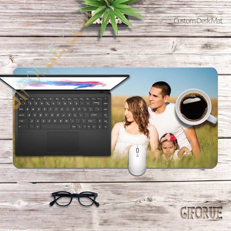 Perfect Family Photo Gift Add Your Own Photo Laptop Leather Pad - Click Image to Close