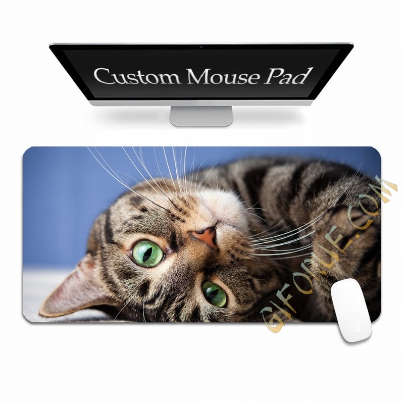 Custom Image Mouse Mat Home Decoration Clever Cat Photo Gift - Click Image to Close