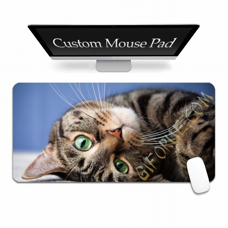 Custom Image Mouse Mat Home Decoration Clever Cat Photo Gift - Click Image to Close