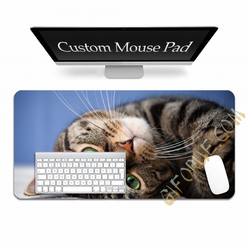 Custom Image Mouse Mat Home Decoration Clever Cat Photo Gift - Click Image to Close