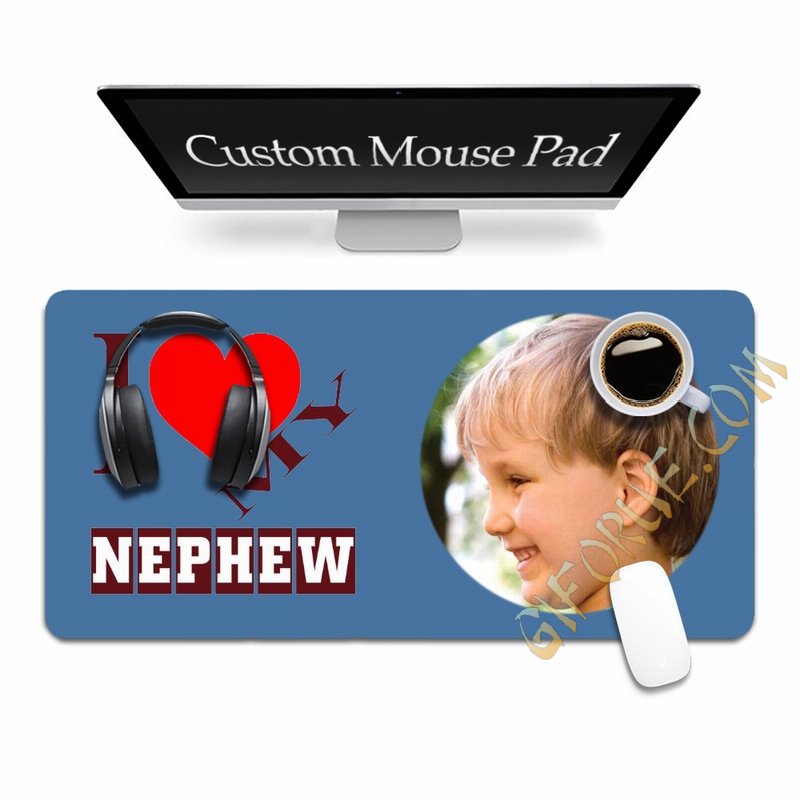 Custom Large Mouse Mat Personalized Photo Gift For Nephew - Click Image to Close