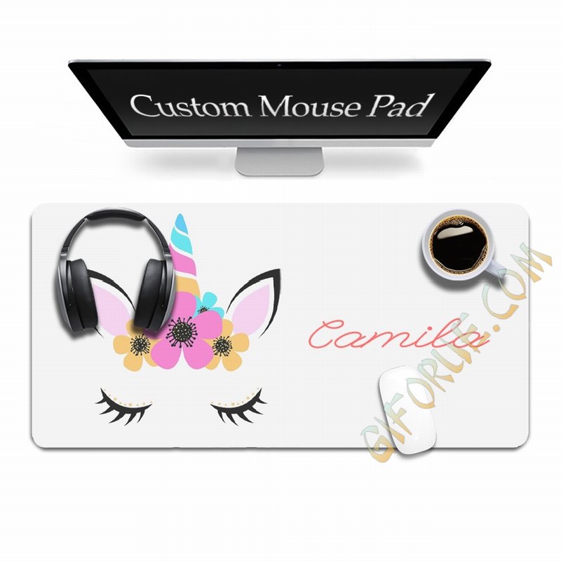 Custom Unicorn Name Mouse Pad Decoration Table Attractive Gift - Click Image to Close