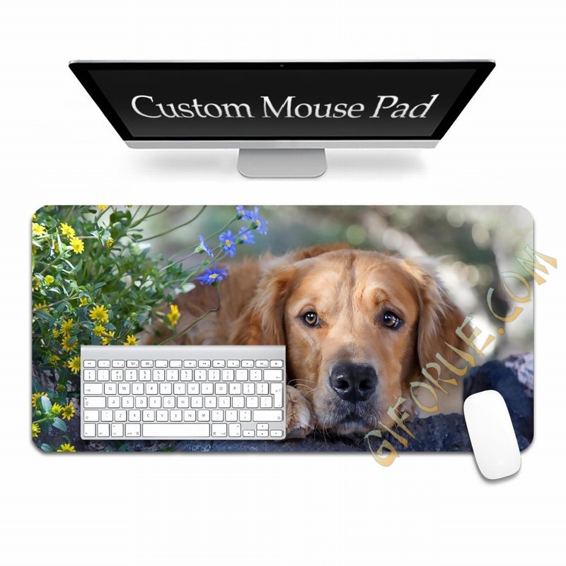 Extended Mouse Pad Custom Unusual Photo Gift With Dog Photo - Click Image to Close