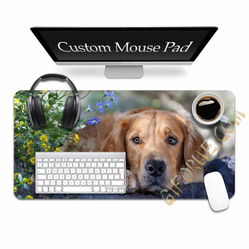 Extended Mouse Pad Custom Unusual Photo Gift With Dog Photo - Click Image to Close