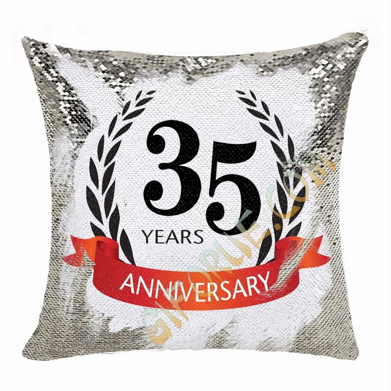 Popular Personalized Photo Sequin Magic Pillow Anniversary Gift - Click Image to Close