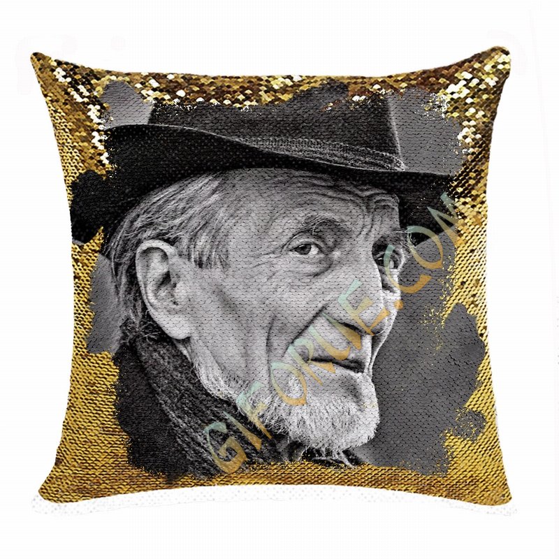 Attractive Personalized Old Men Gift Image Flip Sequin Pillow - Click Image to Close