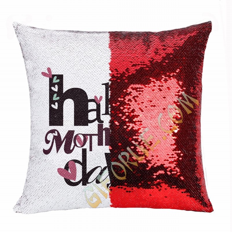 Creative Mother Day Gift Personalised Picture Sequin Cushion Cover - Click Image to Close