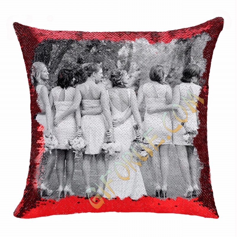 Creative Personalized Sequin Cushion Cover Best Bridesmaid Gift - Click Image to Close