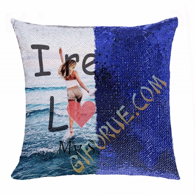 Creative Personalized Sister Gift Image Text Sequin Magic Pillow - Click Image to Close