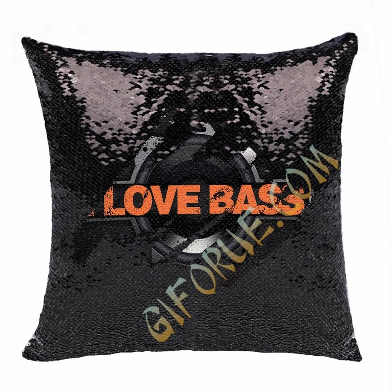 Funny Personalized Photo Flip Sequin Pillow Love Music Gift - Click Image to Close