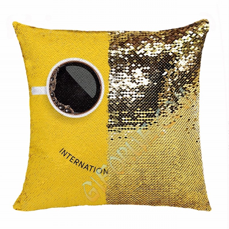 Handmade Magic Sequin Pillow Personalised Image Business Gift - Click Image to Close