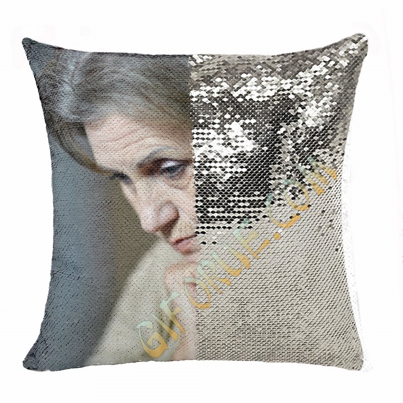 New Design Personalised Flip Sequin Pillow Old Women Photo Gift - Click Image to Close