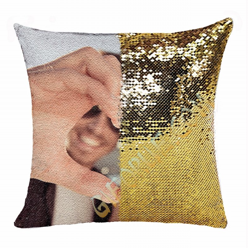 Perfect Personalized Sequin Magic Pillow Boyfriend Photo Gift - Click Image to Close