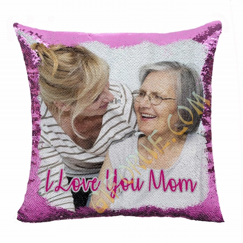 Personalized Gift Cool Image Sequin Magic Pillow For Mom - Click Image to Close