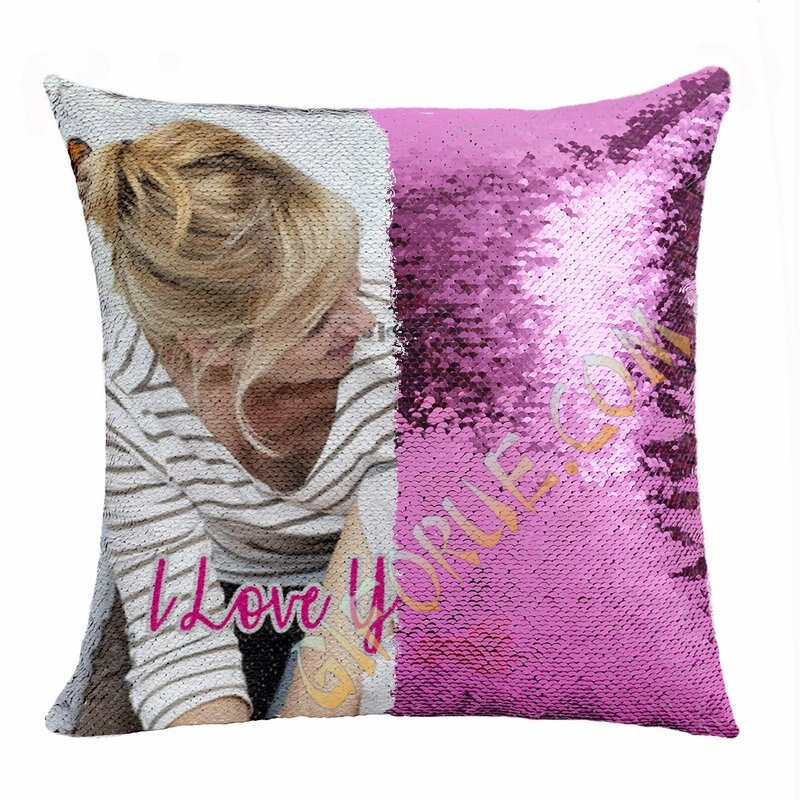 Personalized Gift Cool Image Sequin Magic Pillow For Mom - Click Image to Close