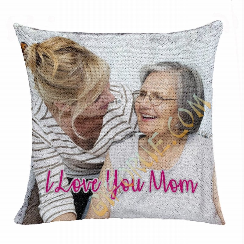 Personalized Gift Cool Image Sequin Magic Pillow For Mom - Click Image to Close