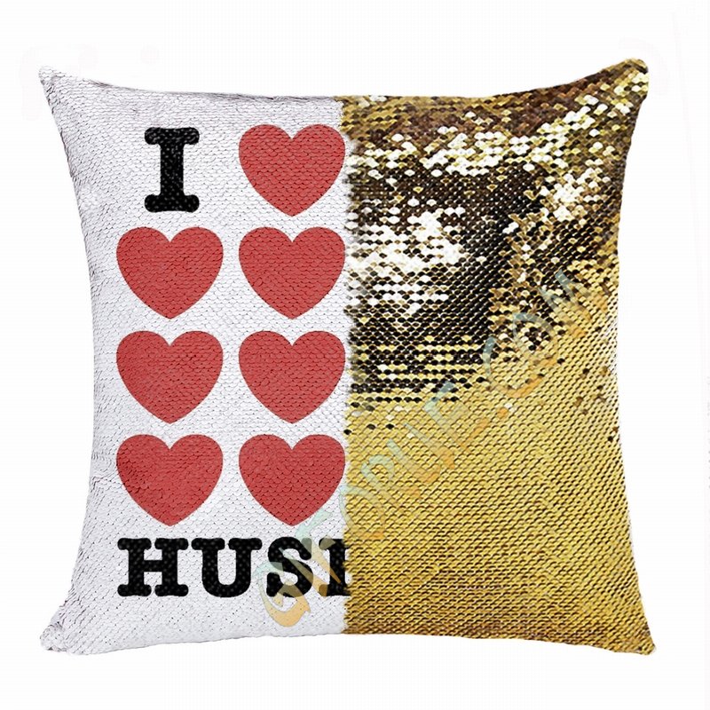 Uncommon Personalized Photo Sequin Pillow Love Husband Gift - Click Image to Close