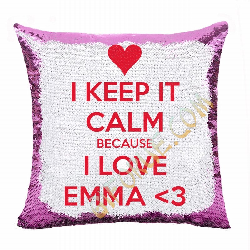 Wonderful Girlfriend Gift Personalised Text Flip Sequin Pillow - Click Image to Close