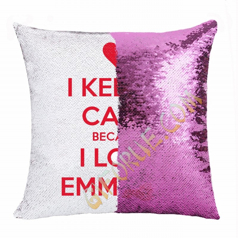 Wonderful Girlfriend Gift Personalised Text Flip Sequin Pillow - Click Image to Close
