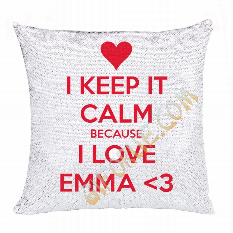 Wonderful Girlfriend Gift Personalised Text Flip Sequin Pillow - Click Image to Close