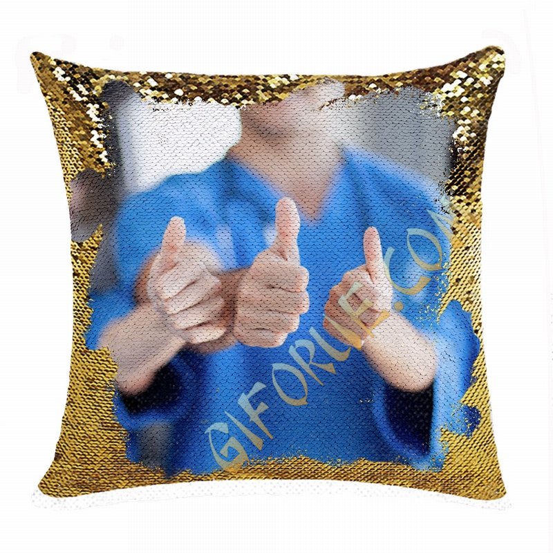 Wonderful Personalized Name Sequin Magic Pillow Nurse Gift - Click Image to Close