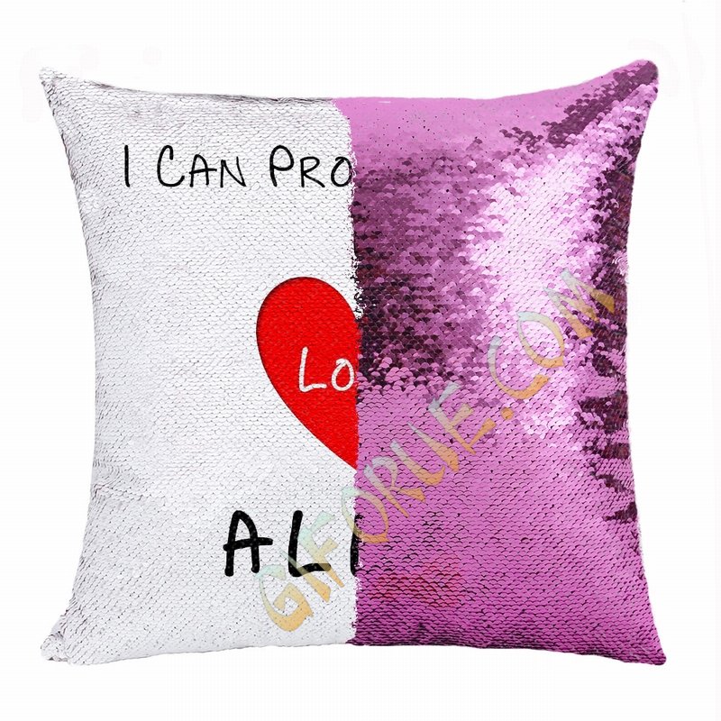 Wonderful Personalized Photo Sequin Magic Pillow Love Gift - Click Image to Close