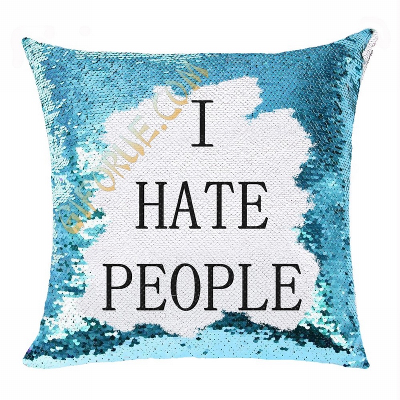I hate best sale everyone sequin pillow