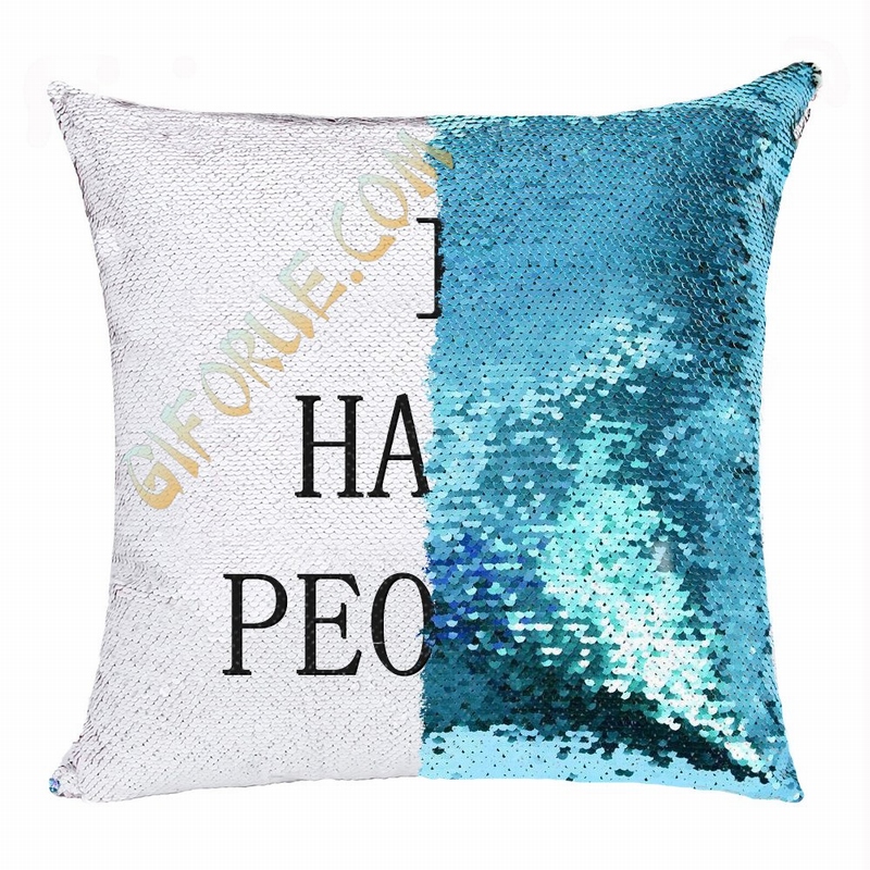 I Hate People Sequin Pillow Cover Personalized Gift Birthday Party - Click Image to Close