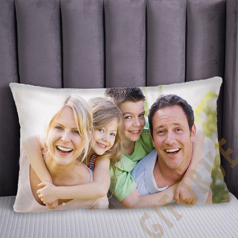Personalized Text Rectangular Pillow Durable Cotton - Click Image to Close