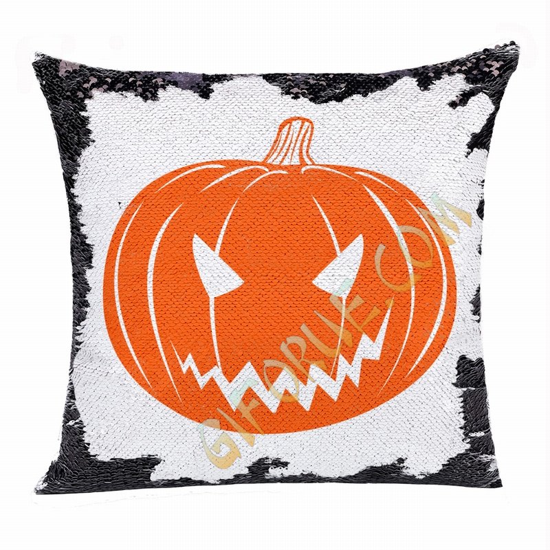 Personalized Halloween Gift Unusual Present Flip Sequin Pillow - Click Image to Close