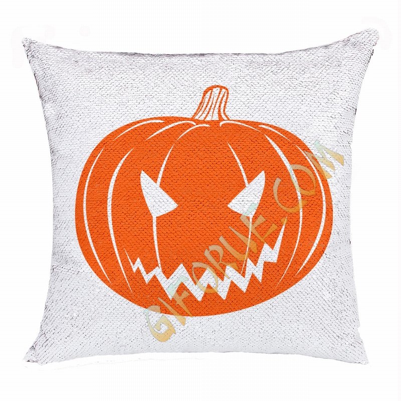 Personalized Halloween Gift Unusual Present Flip Sequin Pillow - Click Image to Close