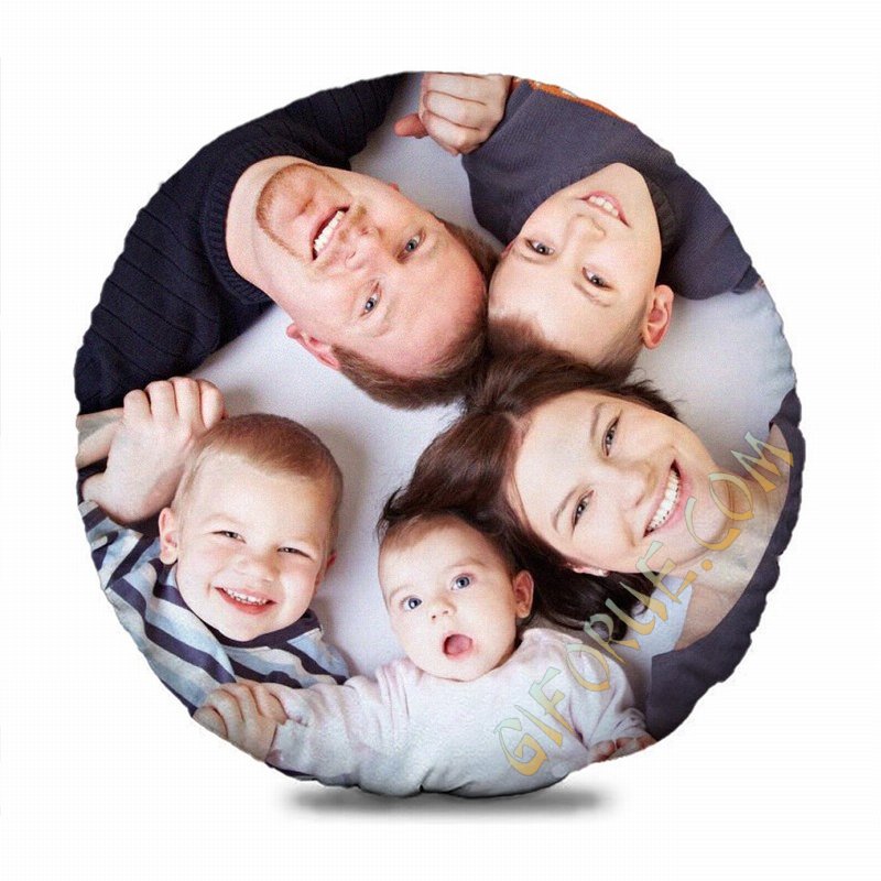 Personalized Best Family Celebration Gift Circle Bed Pillow - Click Image to Close