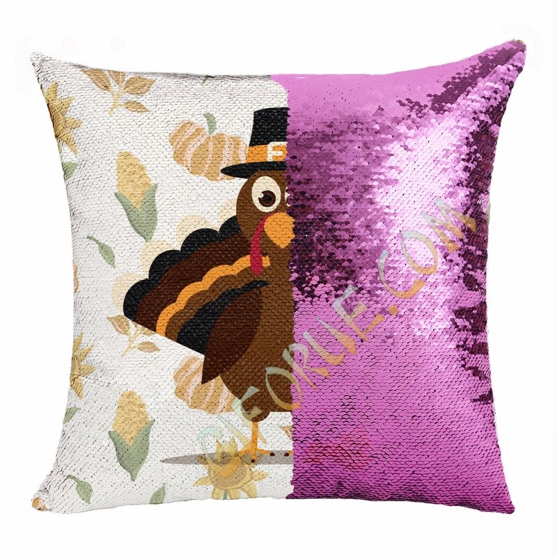 Personalized Thanksgiving Gift For Family Flip Sequin Pillow - Click Image to Close