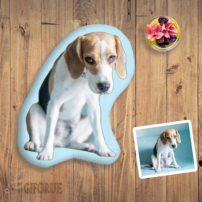 Personalized 3D Shaped Pillow Dog Photo Gift