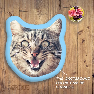 Personalized 3D Shaped Pillow With Cat Photo