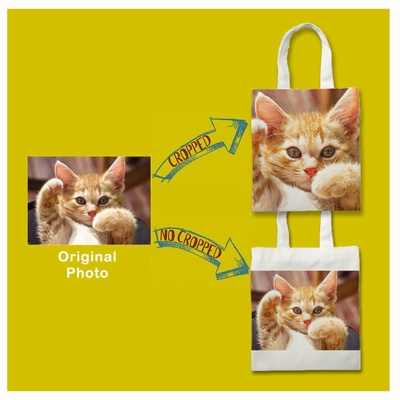 Double Sided Photo Canvas Tote Bags Custom Gift