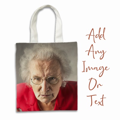 Custom-Made Cotton Reusable Bags Top Gift With Grandma Photo