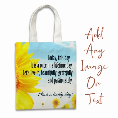 Customizable Photo Gift Useful Cotton Tote Bags For Thanksgiving