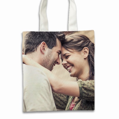 Customized Picture Cotton Shopping Bags Couple Cool Gift