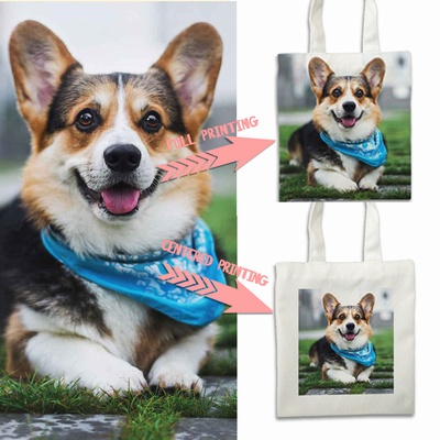 Customized Picture Cotton Shopping Bags Couple Cool Gift