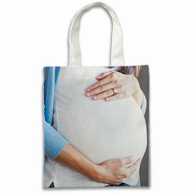 Personalised High Quality Tote Bags With Expecting Mother Photo