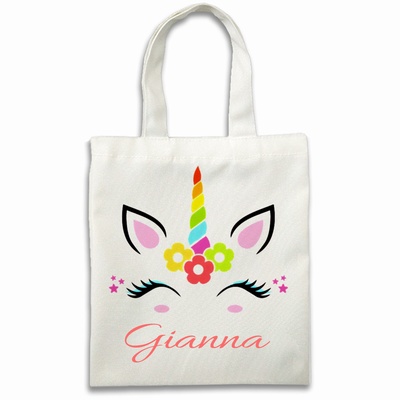 Personalized Unicorn Name Gift Most Popular Canvas Tote Bags
