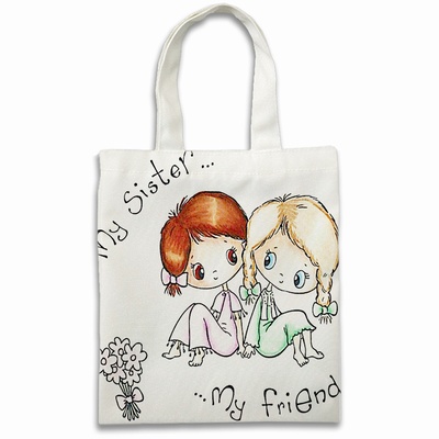 Photo High Quality Cotton Tote Bags Pop Custom-Made Sister Gift Photo High Quality Cotton Tote Bags Pop Custom-Made Sister Gift